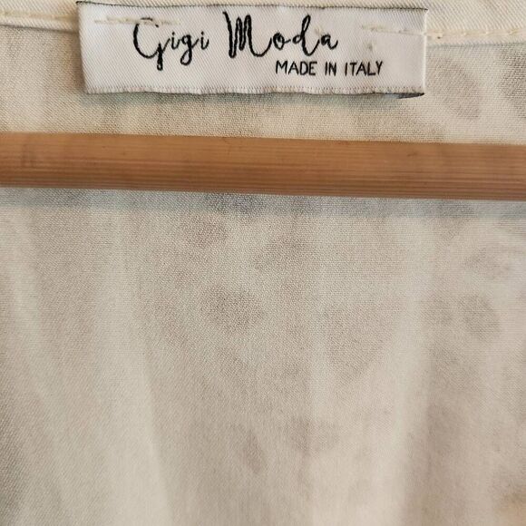 Gigi Moda Blouse Tunic Top Womens XL Leopard Animal Print Italy Handmade Boho Ey - Picture 4 of 5